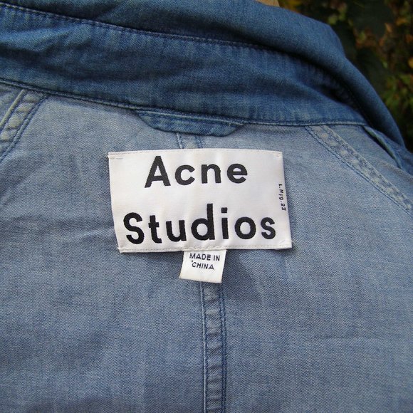 Size M/L ACNE Studios Double breasted Denim Trench coat - Picture 12 of 13